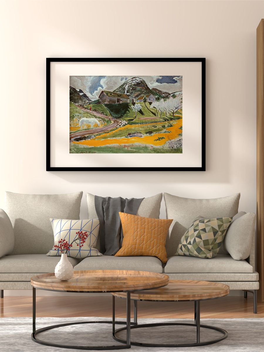 White Horse in Spring Tablo Sanatsal Ünlü Ressam Poster Çerçevesiz Yüksek Kalite Poster