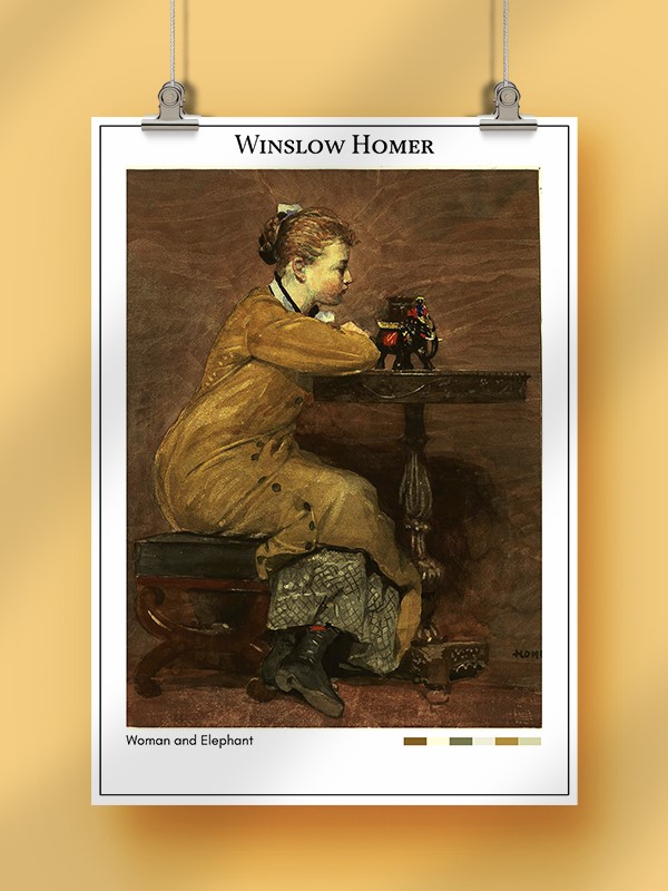 Winslow Homer Woman and Elephant Poster