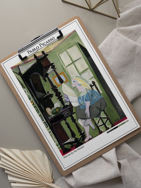 Pablo Picasso Woman by the dresser Poster