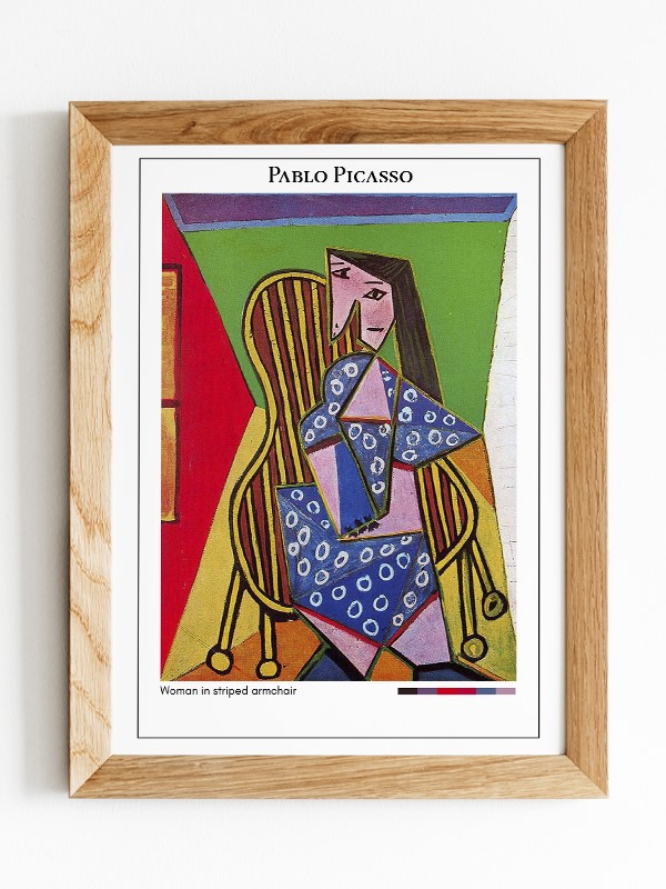 Pablo Picasso Woman in striped armchair Poster