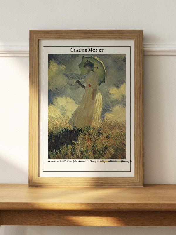 Claude Monet Woman with a Parasol (also known as Study of a Figure Outdoors (Facing Left)) Poster - En İyi Fiyatlarla