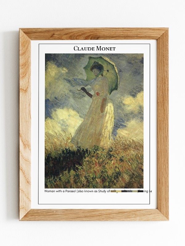 Claude Monet Woman with a Parasol (also known as Study of a Figure Outdoors (Facing Left)) Poster