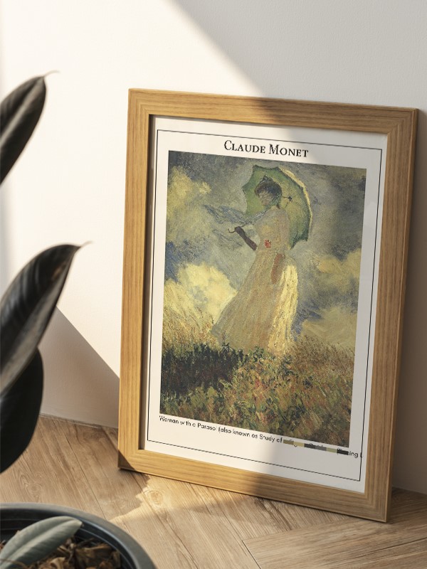 Claude Monet Woman with a Parasol (also known as Study of a Figure Outdoors (Facing Left)) Poster
