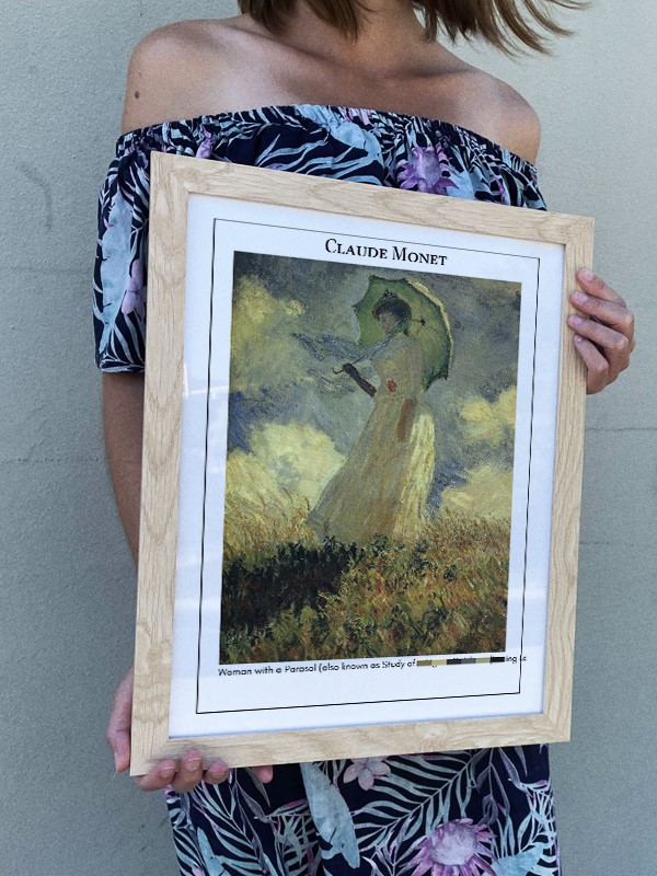 Claude Monet Woman with a Parasol (also known as Study of a Figure Outdoors (Facing Left)) Poster