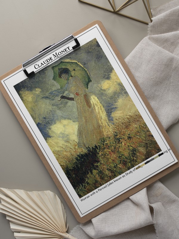 Claude Monet Woman with a Parasol (also known as Study of a Figure Outdoors (Facing Left)) Poster
