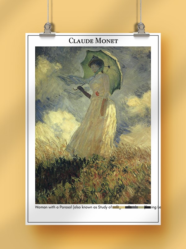 Claude Monet Woman with a Parasol (also known as Study of a Figure Outdoors (Facing Left)) Poster