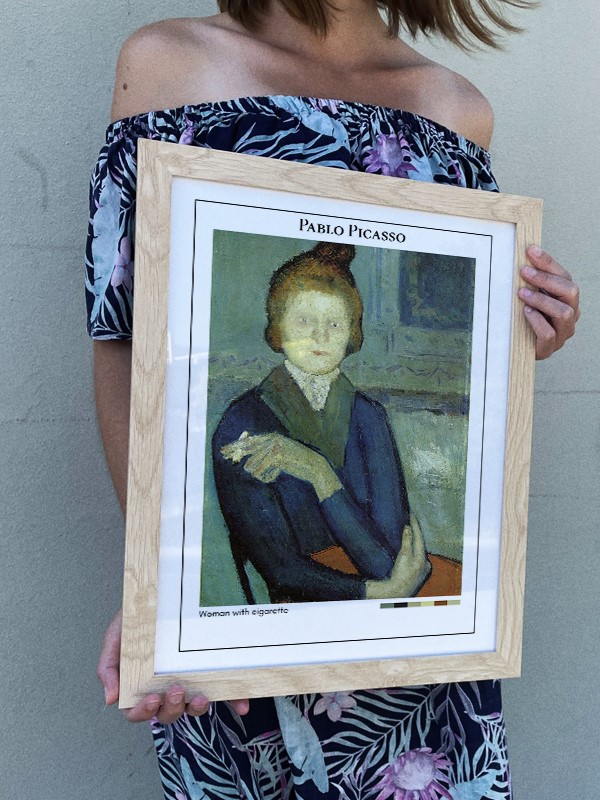 Pablo Picasso Woman with cigarette Poster