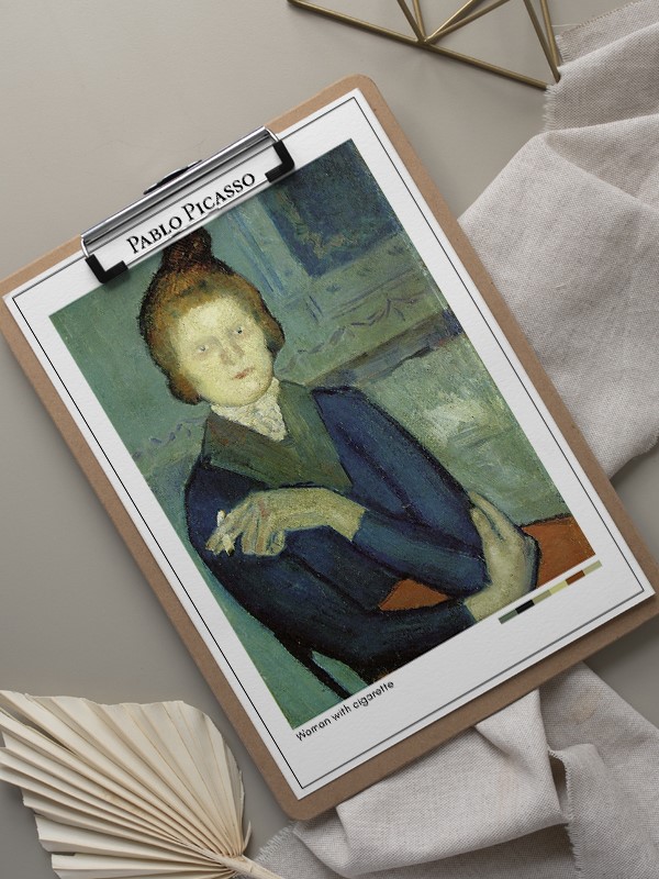 Pablo Picasso Woman with cigarette Poster