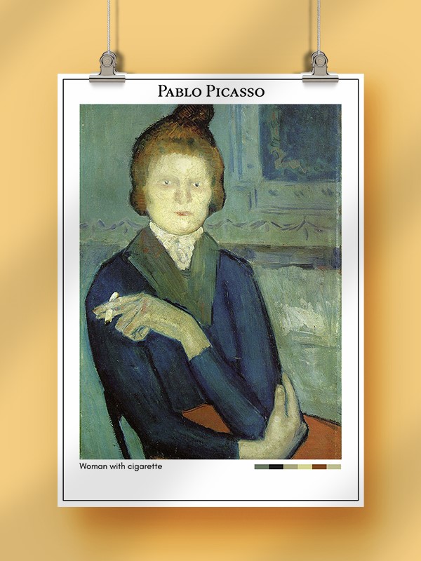 Pablo Picasso Woman with cigarette Poster