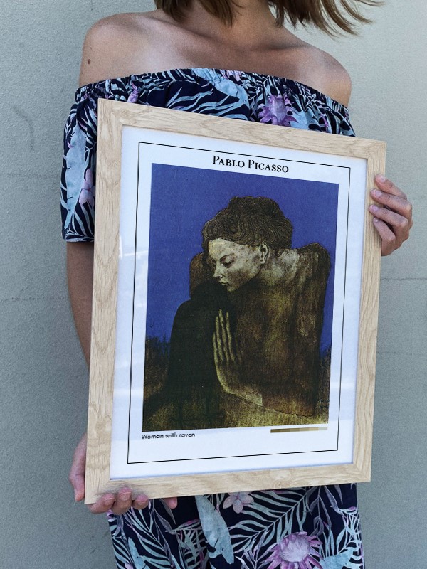 Pablo Picasso Woman with raven Poster