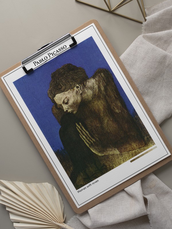 Pablo Picasso Woman with raven Poster