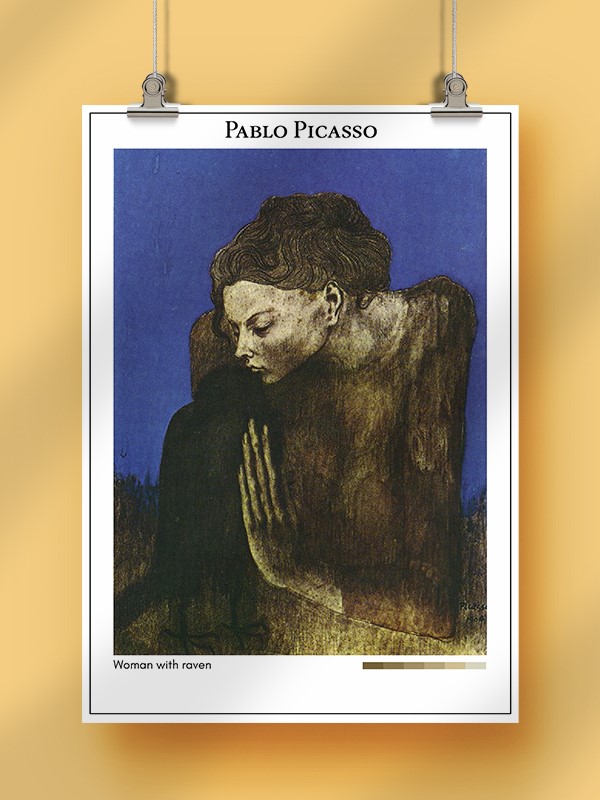 Pablo Picasso Woman with raven Poster