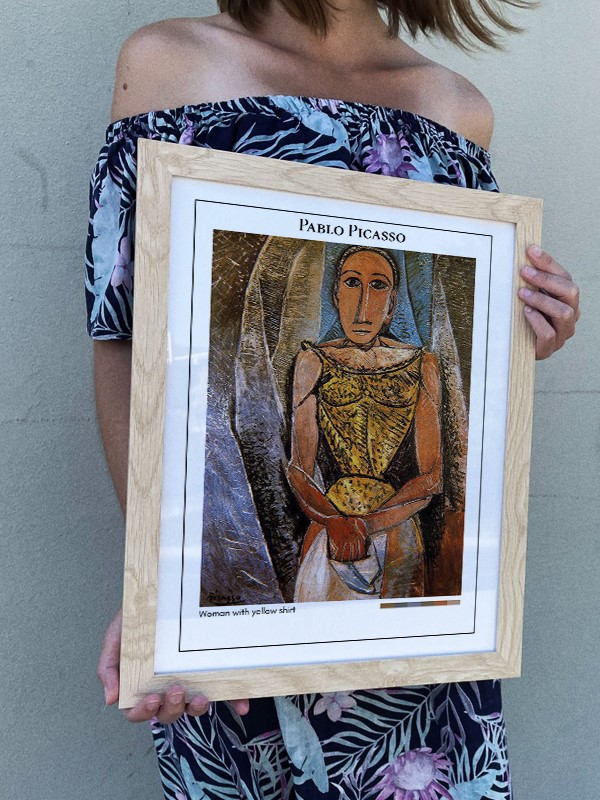 Pablo Picasso Woman with yellow shirt Poster