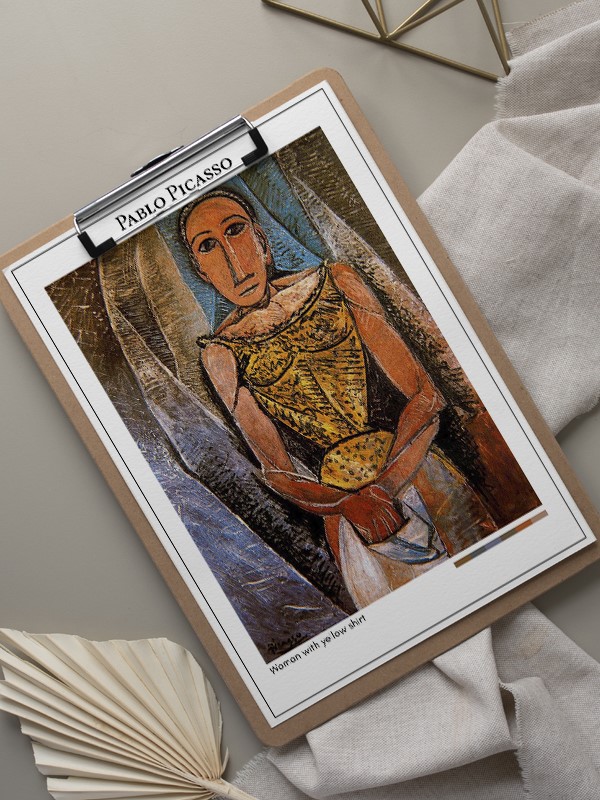 Pablo Picasso Woman with yellow shirt Poster