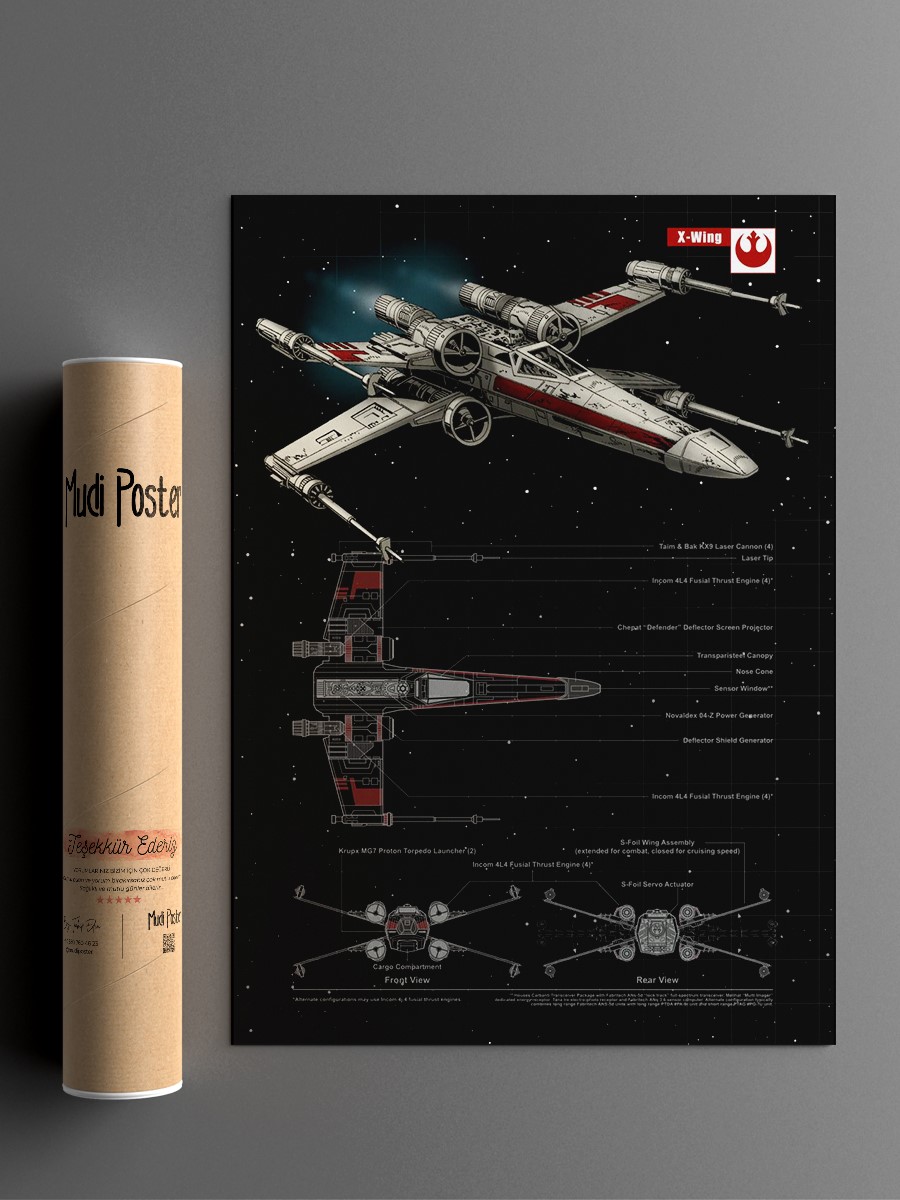 X-Wing Poster, Çerçevesiz Tv Film Poster