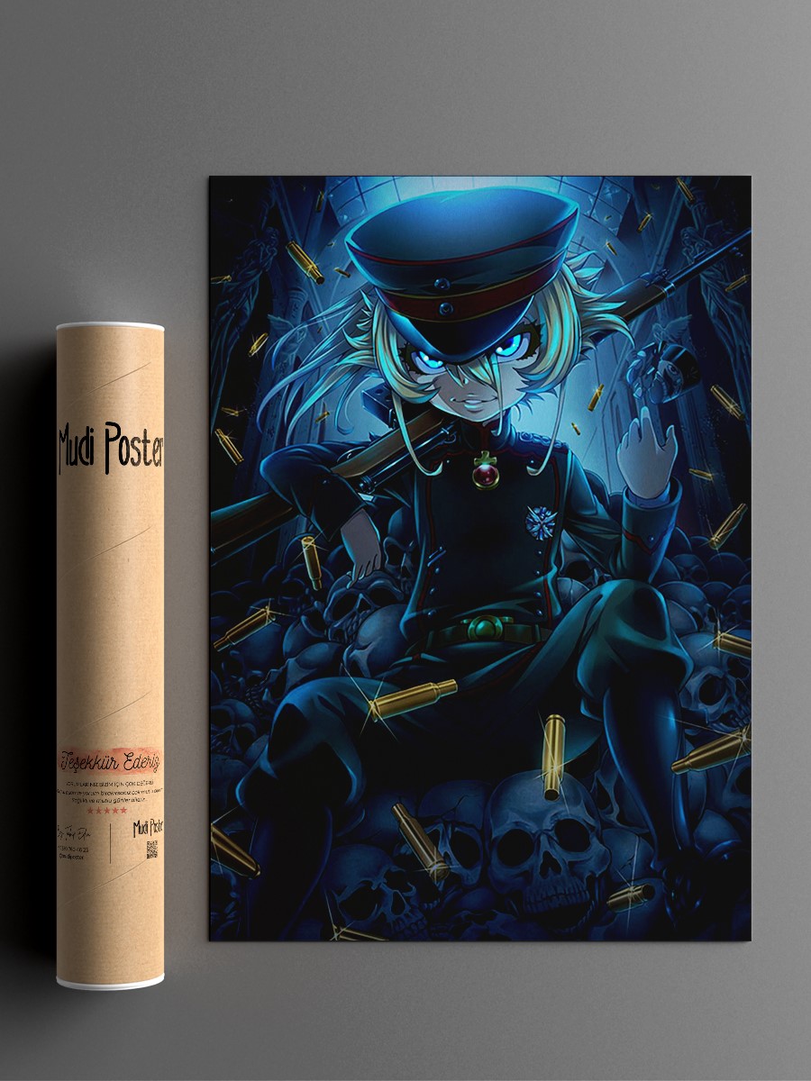 youjo senki  Anime Poster Çerçevesiz Yüksek Kalite Anime Duvar Poster
