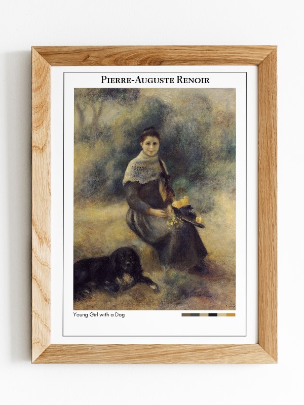 Pierre-Auguste Renoir Young Girl with a Dog Poster