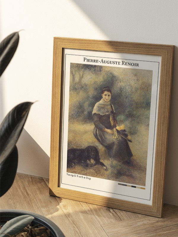 Pierre-Auguste Renoir Young Girl with a Dog Poster