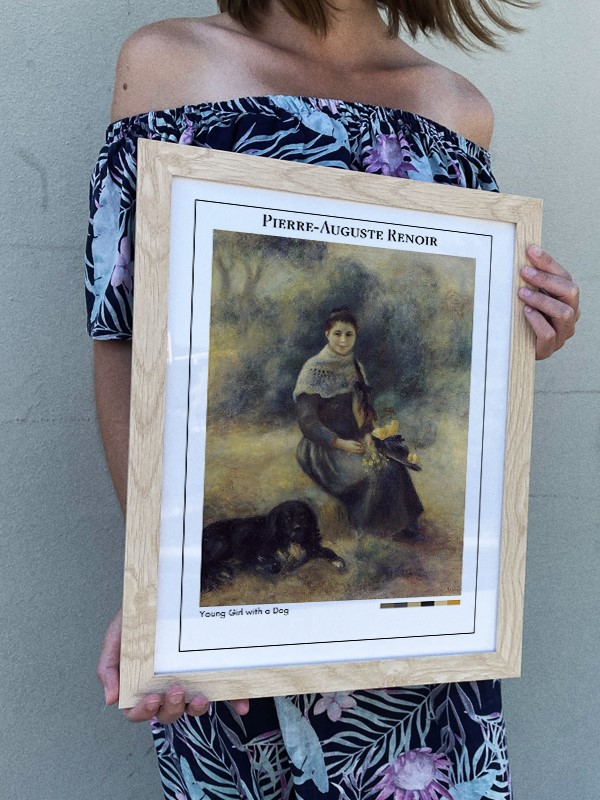 Pierre-Auguste Renoir Young Girl with a Dog Poster