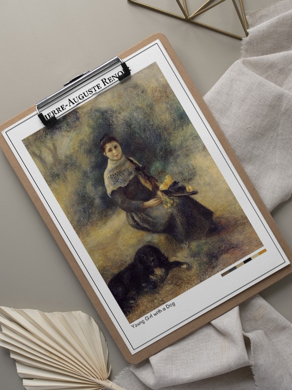 Pierre-Auguste Renoir Young Girl with a Dog Poster