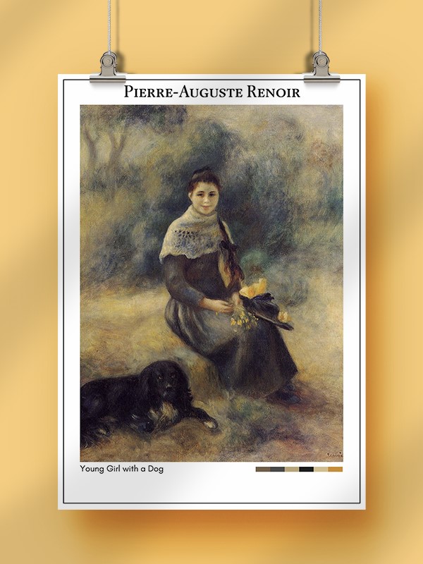Pierre-Auguste Renoir Young Girl with a Dog Poster