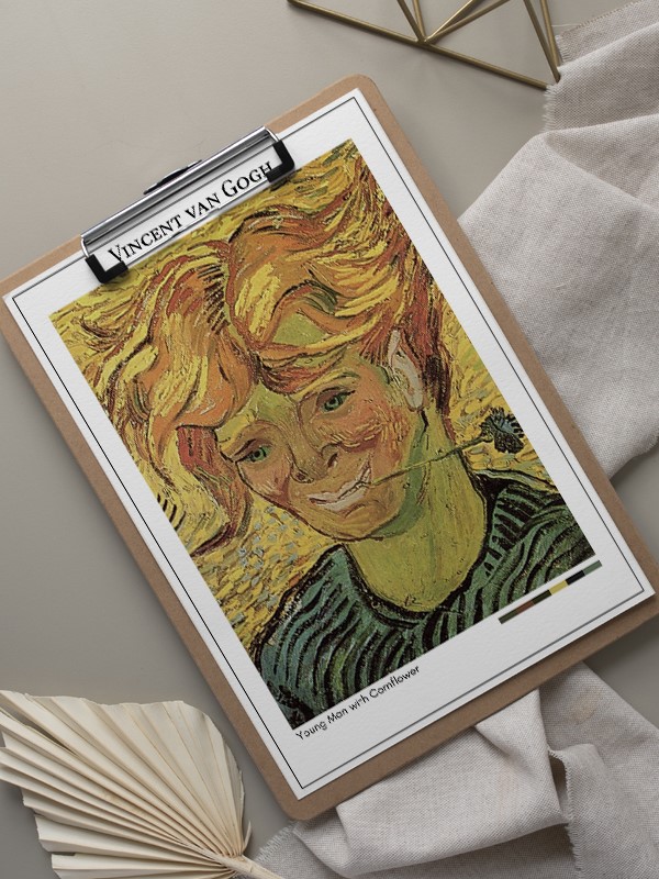 Vincent van Gogh Young Man with Cornflower Poster