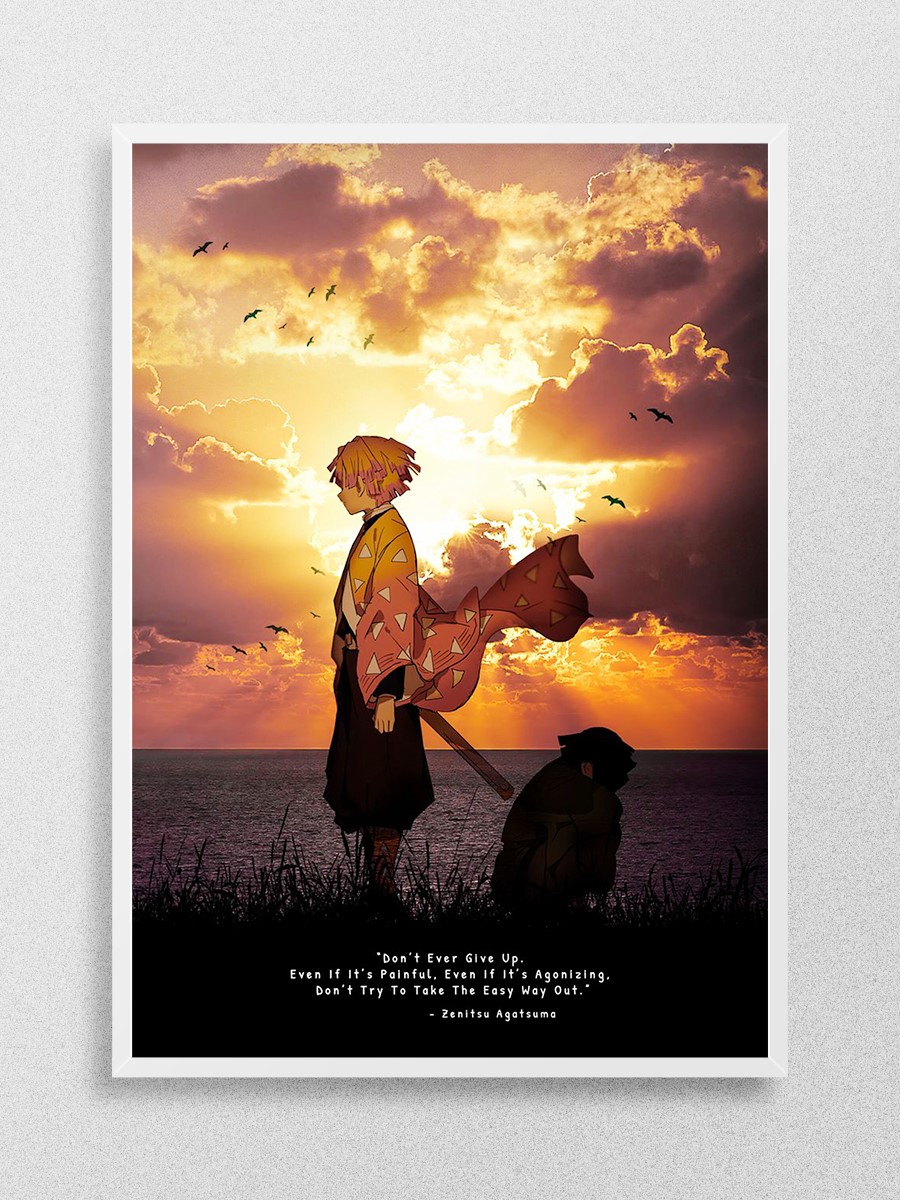 zenitsu agatsuma Anime Poster Çerçevesiz Yüksek Kalite Anime Duvar Poster