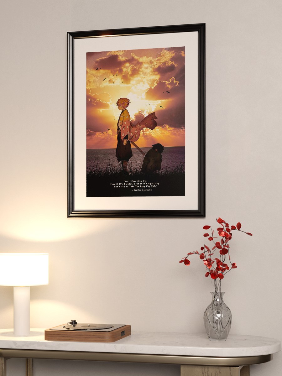 zenitsu agatsuma Anime Poster Çerçevesiz Yüksek Kalite Anime Duvar Poster