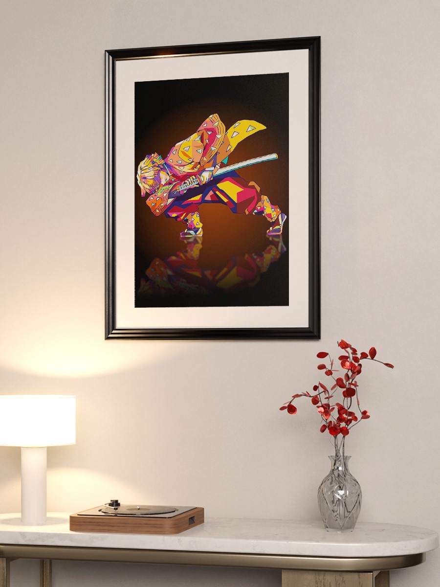 Zenitsu Pop Art Anime Poster Çerçevesiz Yüksek Kalite Anime Duvar Poster