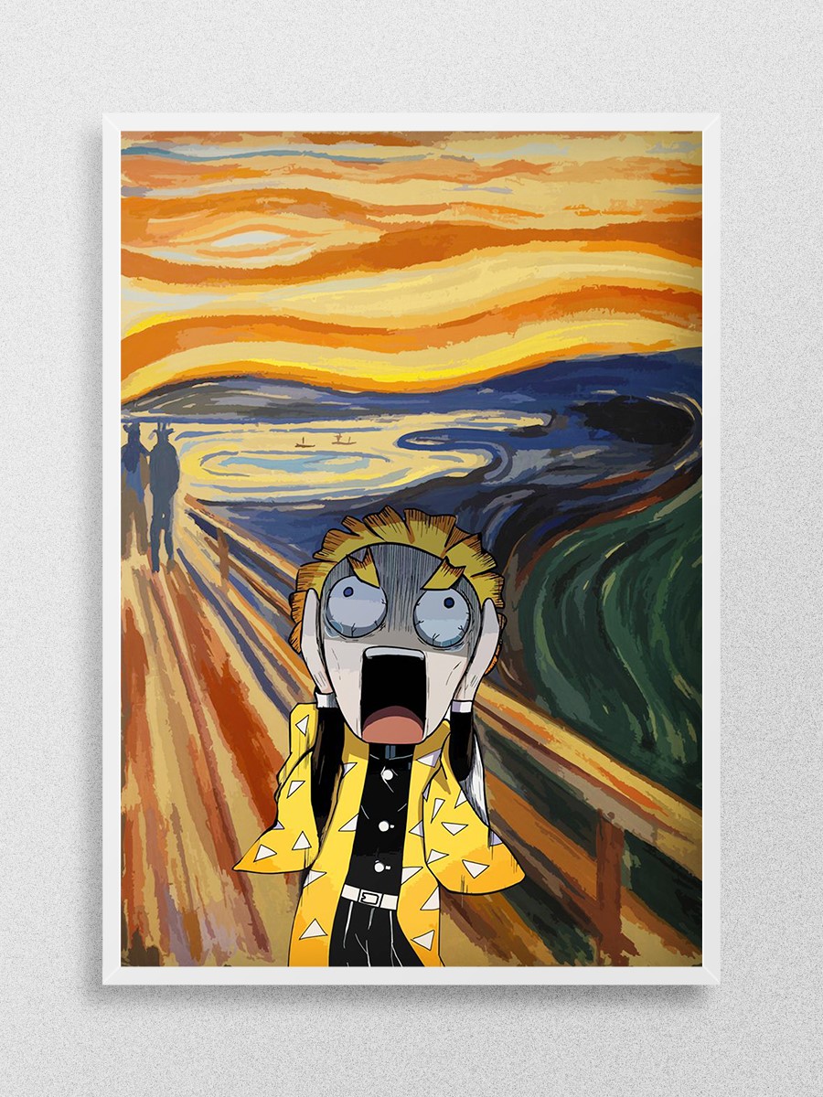 Zenitsu The Scream Anime Poster Çerçevesiz Yüksek Kalite Anime Duvar Poster