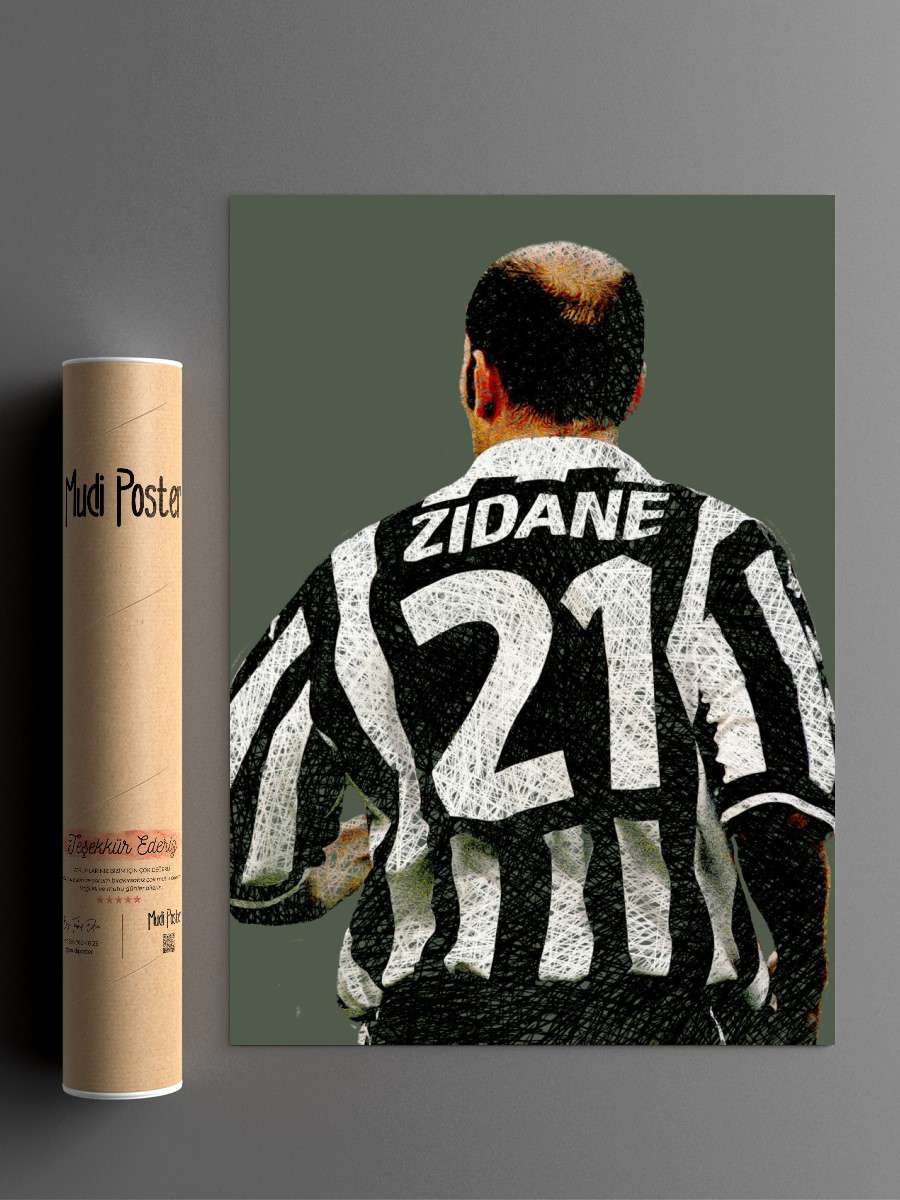 Zidane Futbol Poster Çerçevesiz Yüksek Kalite Futbolcu Duvar Poster