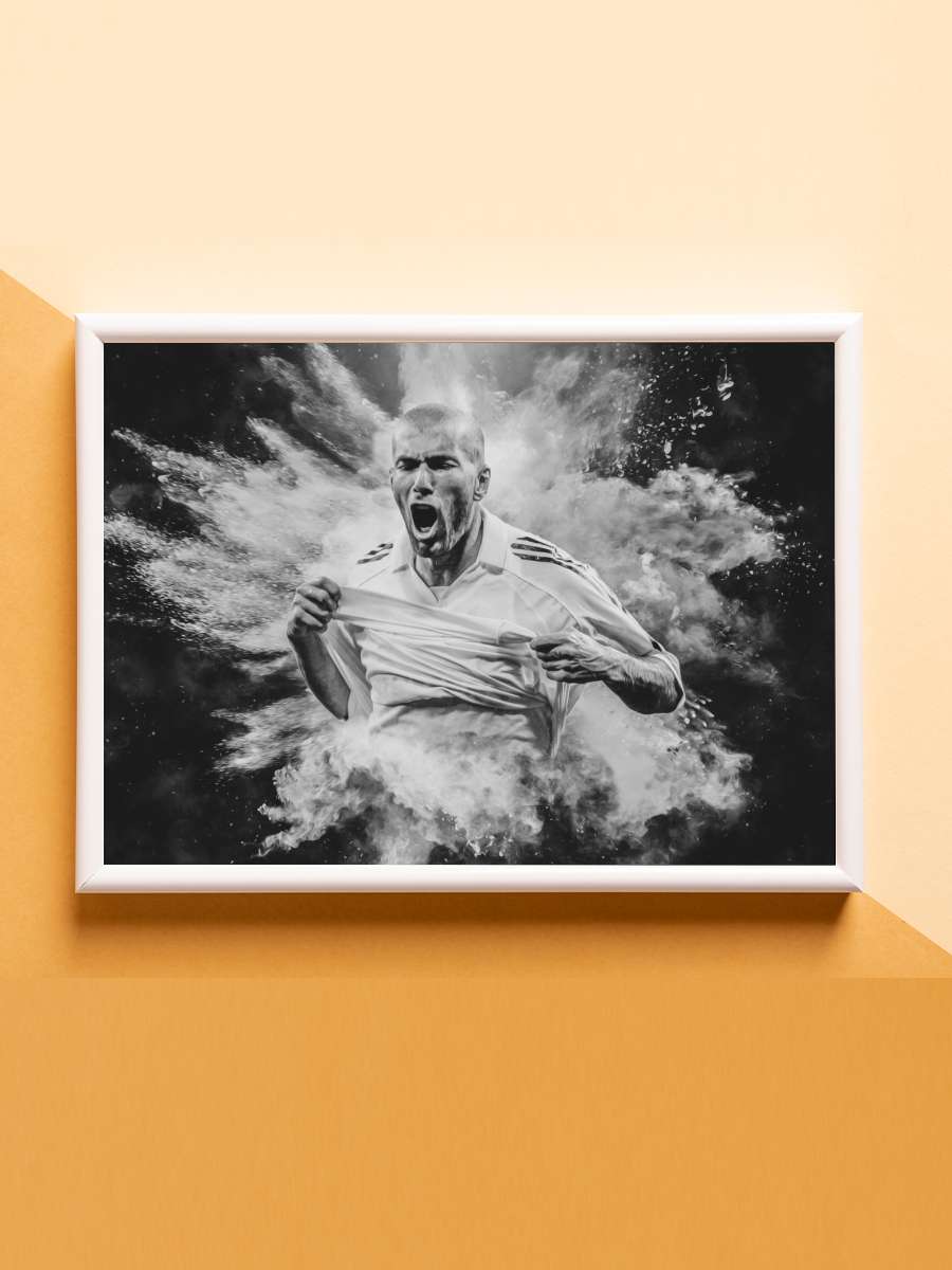 Zidane Illustration Futbol Poster Çerçevesiz Yüksek Kalite Futbolcu Duvar Poster