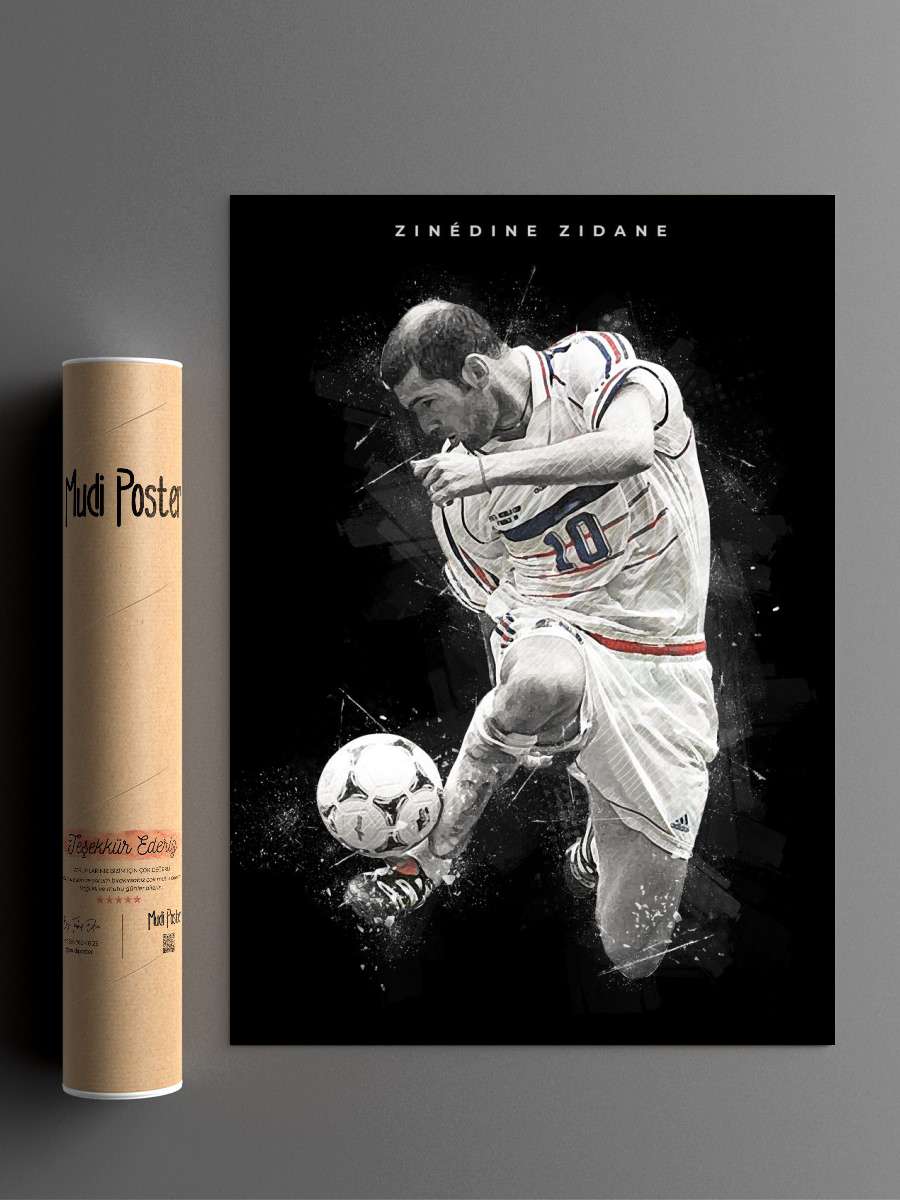 Zinedine Zidane Futbol Poster Çerçevesiz Yüksek Kalite Futbolcu Duvar Poster