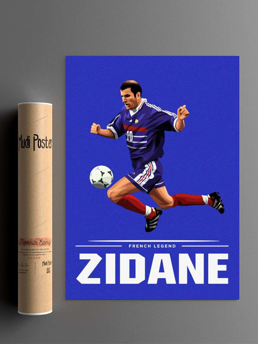 Zinedine Zidane Futbol Poster Çerçevesiz Yüksek Kalite Futbolcu Duvar Poster