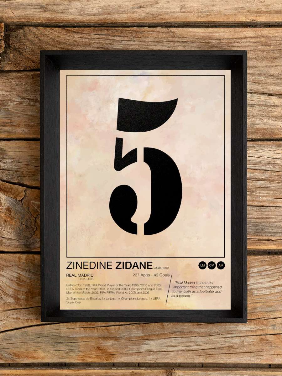 Zinedine Zidane Futbol Poster Çerçevesiz Yüksek Kalite Futbolcu Duvar Poster