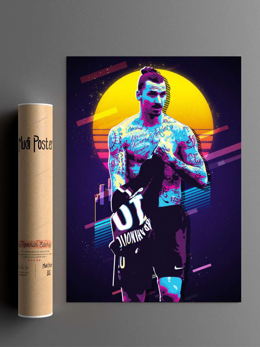 Zlatan Ibrahimovic Futbol Poster Çerçevesiz Yüksek Kalite Futbolcu Duvar Poster