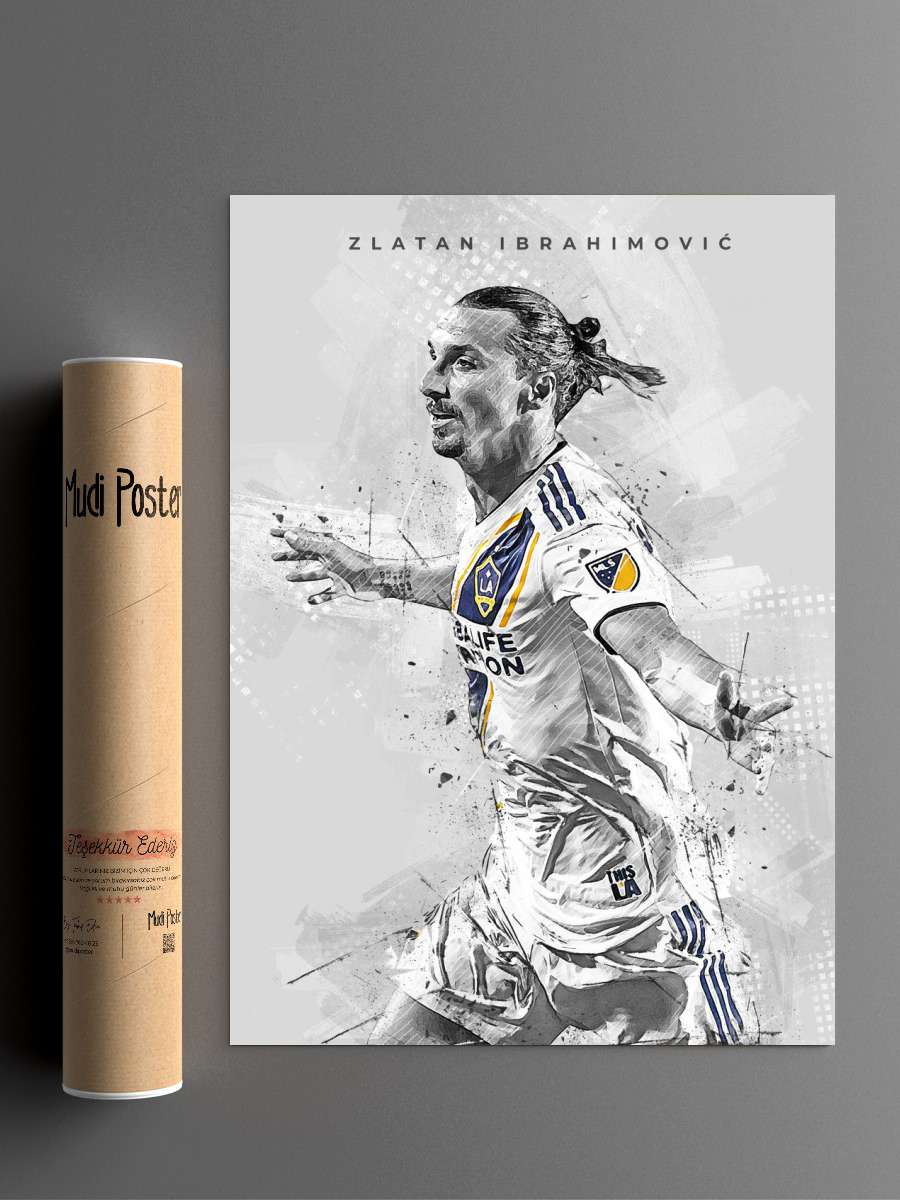 Zlatan Ibrahimovic Futbol Poster Çerçevesiz Yüksek Kalite Futbolcu Duvar Poster